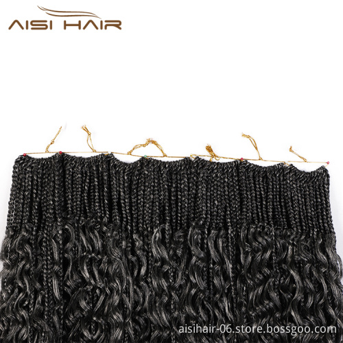 Aisi Hair Afro Curly Ombre Blonde Black Root Synthetic Marly Braiding Hair Extensions Crochet Hairpiece Braids For Black Women